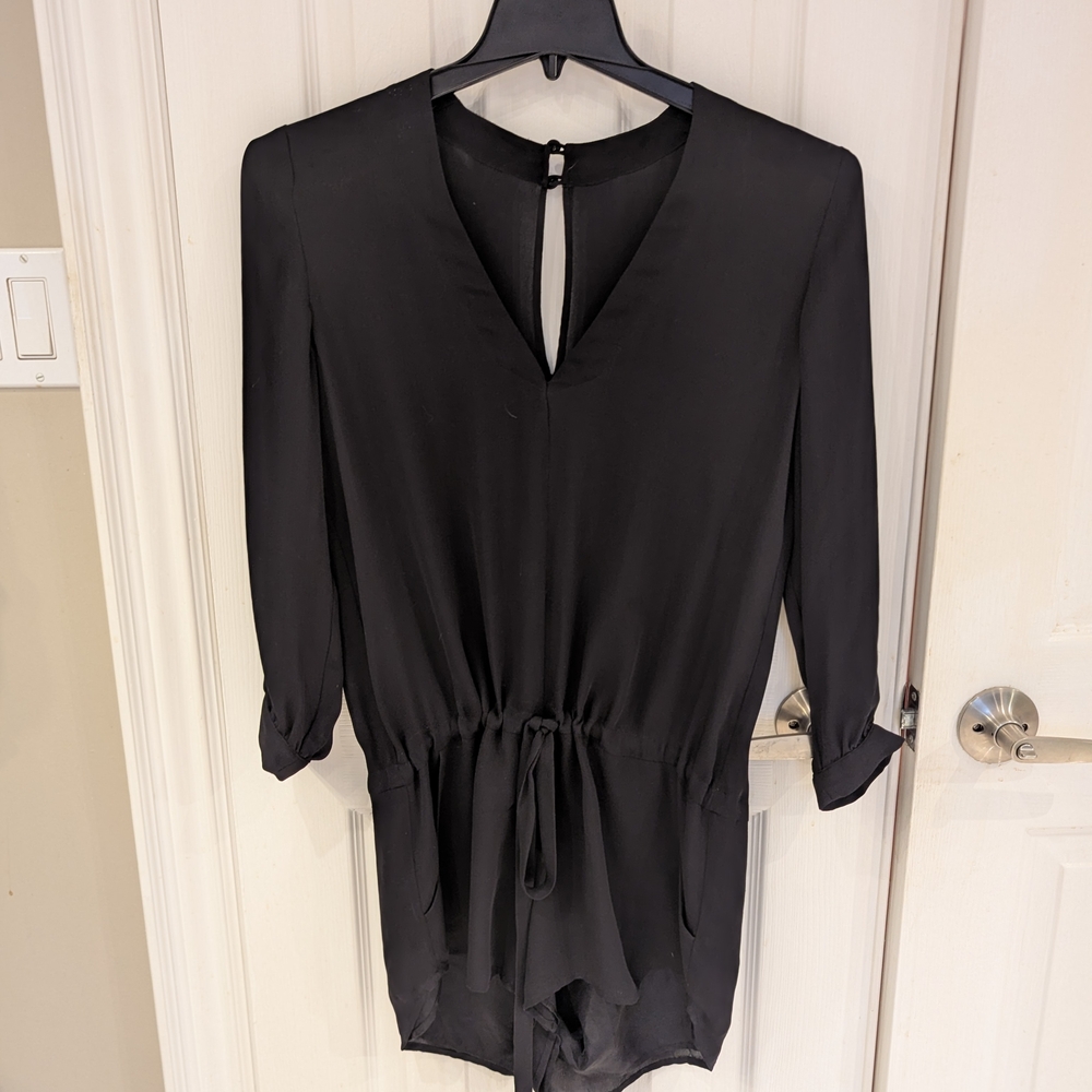 Elegant Black V-Neck Romper
